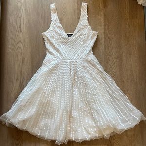 White beaded cocktail dress
